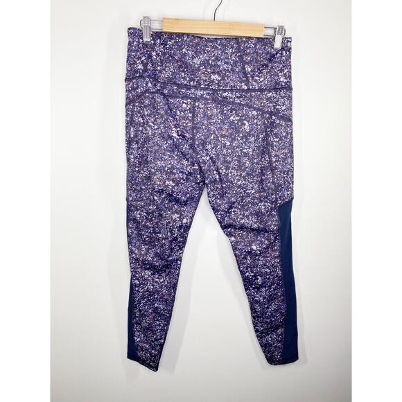 Athleta Rainier Purple Blue Printed Mesh Tight Leggings Women's Plus Size 1X - Picture 2 of 9